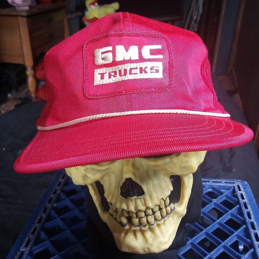 Vintage GMC Trucks Patch Rope Snap Trucker Hat Cap